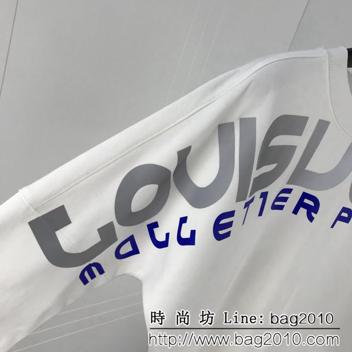 LV路易威登 18FW秋冬新款 插肩燙銀反光logo 情侶款 純棉衛衣 落肩寬鬆版型 ydi1003